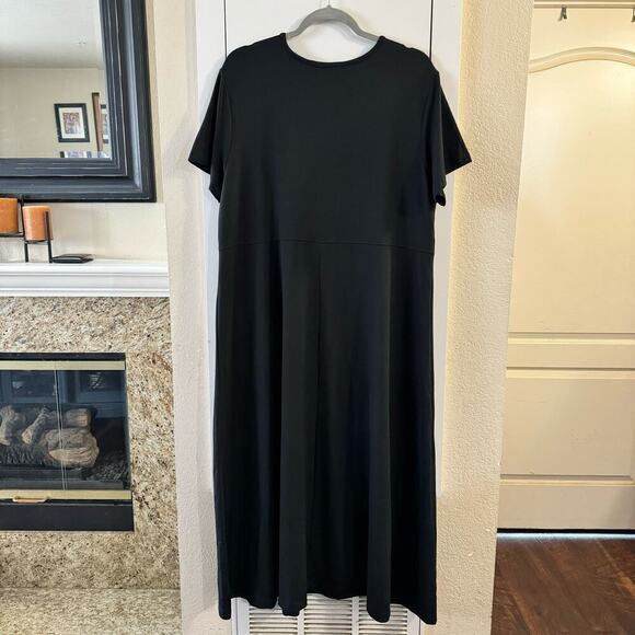 Vintage L.L. Bean Traveler Midi Dress Black Size XL Petite Deadstock - Picture 2 of 5